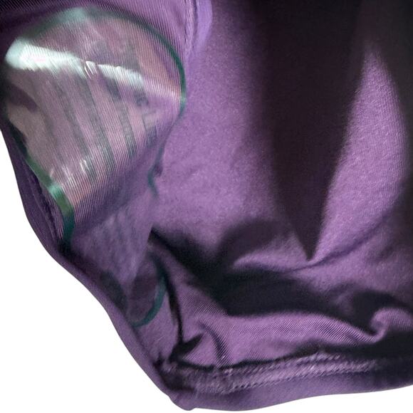 Vince Camuto Tie Front Plum Purple Halter One Piece Swimsuit Size 14 - Picture 6 of 11